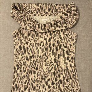 Anthropologie Pilcro Off-The-Shoulder Twist Rib Top. Size S. Brown Pattern.